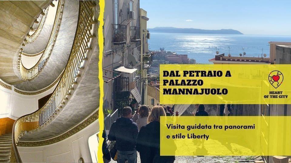 Dal Petraio a Palazzo Mannajuolo – tour tra panorami e stile Liberty Potrebbe essere un'immagine raffigurante 2 persone e il seguente testo "বদসাদ ) DAL PETRAIO A PALAZZO MANNAJUOLO HEART OF THE CITY Visita guidata tra panorami e stile Liberty"