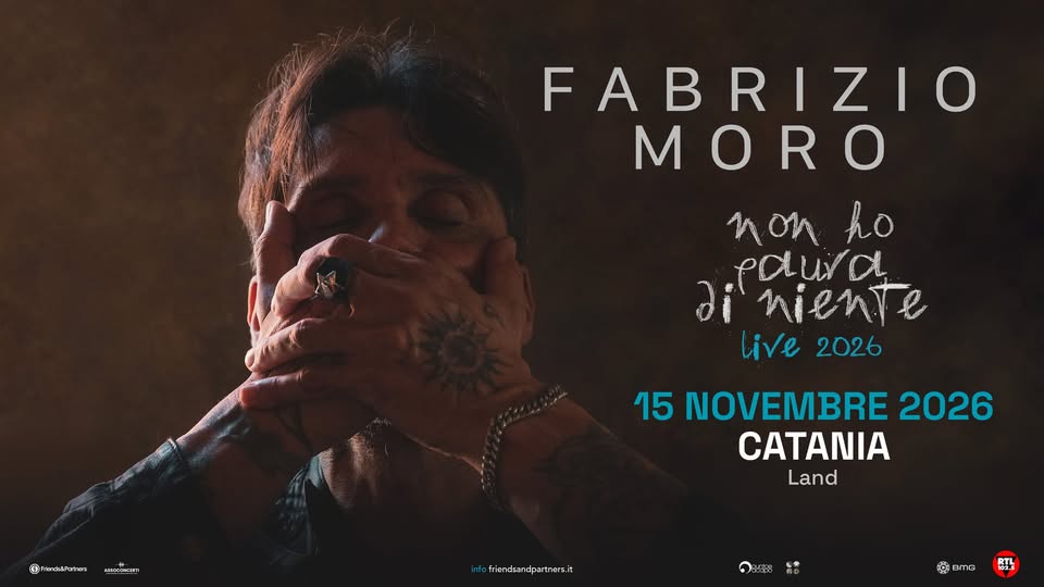 Evento Fabrizio Moro Catania @Land Locandina Fabrizio Moro Catania @Land - domenica 15 novembre ore 21:30 - 23:30