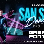 Gabry Ponte in concerto a Milano Potrebbe essere un'immagine raffigurante danza e il seguente testo "POWERED RED BY RTL 102.5 RTL 102.5 合 GEKAI LIVE NATION 27.06.26 SANSIRO SIRO SAN 2026 GABRY PONTE STADIO SAN STADIOSANSIRO-MILANO SIRO MILANO ASSOCONCERTI"