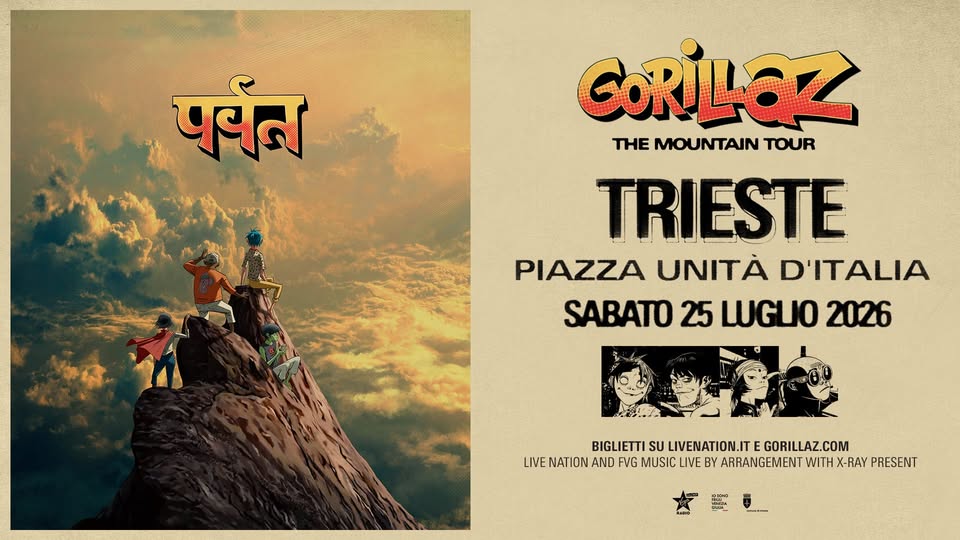 Evento Gorillaz – Trieste 2026 Locandina Gorillaz – Trieste 2026 - sabato 25 luglio ore 21:00 - 23:00