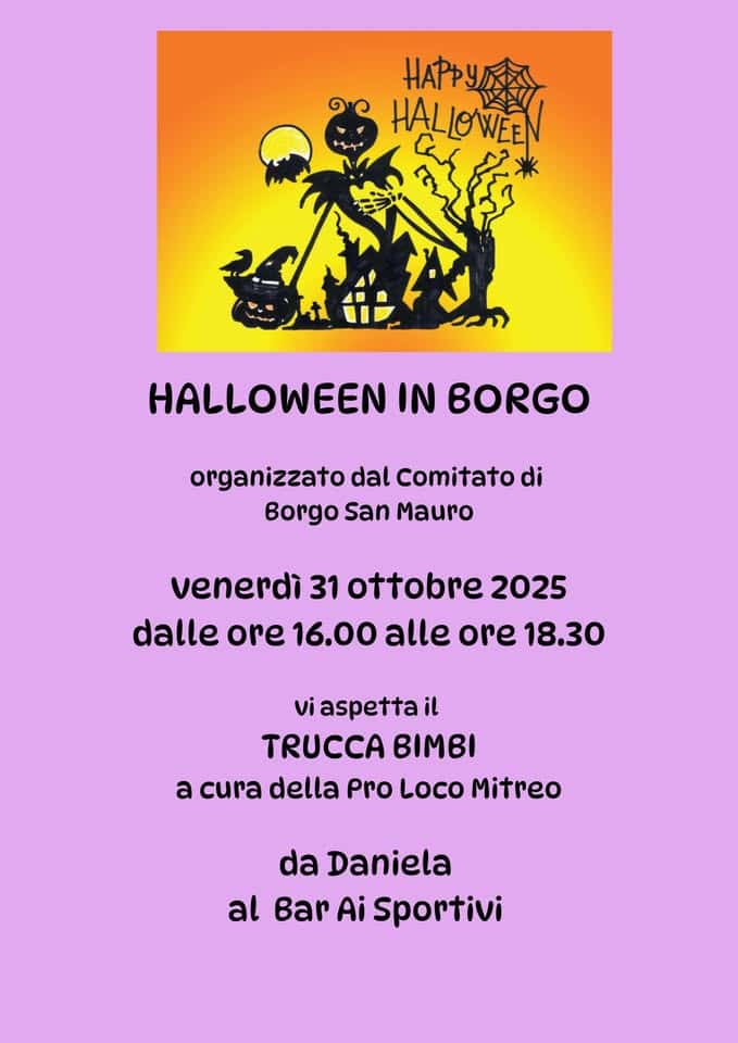 Evento Halloween In Borgo Locandina Halloween In Borgo - venerdì 31 ottobre ore 16:00 - 18:30