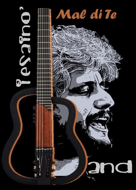 IESAINO’ BAND (Tributo a Pino Daniele) Potrebbe essere un disegno raffigurante chitarra e testo