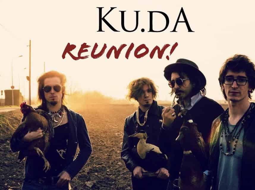 Ku.dA – 🆁🅴🆄🅽🅸🅾🅽 - Big Lebowsky (Novara) Potrebbe essere un'immagine raffigurante 4 persone e il seguente testo "KU.DA REUNION!"