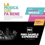 LA MUSICA CHE FA BENE -PDEX Pino Daniele EXpericnce The tribute Potrebbe essere un contenuto grafico raffigurante 2 persone e il seguente testo "VivaLaVitatalia Viva la Vita Vitaltalia Italia azione coni PDEX Daniele Experience Tribute Conil stracinio di: PRESENTANO Bresgia.. Brescia 1Hけ Europea, 深克. X AmiSLA.. 50 LA MUSICA CHE FA BENE Concerto in beneficenza per la ricerca scientifica sulla SLA SABATO 1NOVEMBRE ore 21 BRESCIA AUDITORIUM DI SAN BARNABA Special guest PIERGIORGIO CİNELLI PDEX Presso: Auditorium di San Barnaba Indirizzo: Magenta, 44, Brescia Inizio spettacolo: 21.00 PINO DANIELE EXPERIENCE THETRIBUTE THE TRIBUTE Info Prenotazioni: Nicola 3665285088 Ticket: 15€ ACQUISTA PREVENDITACO CON IN liveticket®"