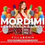 MORDIMI @VillaBonin Potrebbe essere un contenuto di pop art raffigurante il seguente testo "VEN. 07.11 MORI ORDIMI ORD MI BORDELLO NO BORDELLONO-LIMITS NO-LIMI LIMITS VILLABONIN INGRESSO OMAGGIO DONNA ENTRO LE 00:30. PREVIA ISCRIZIONE SUL SITO VILLABONIN.IT 00) VB ននីនដររ"