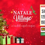 Natale Village – IV Edizione Potrebbe essere un contenuto grafico raffigurante albero di Natale e il seguente testo "DICEMBRE 2025 51617|8 12I13114 19/20|21 NATALE Village CASERTA un mondo ToHoe d. agiche enozioni A1EXPO A1 POLO FIERISTICO CASERTA CASERTA SUD"