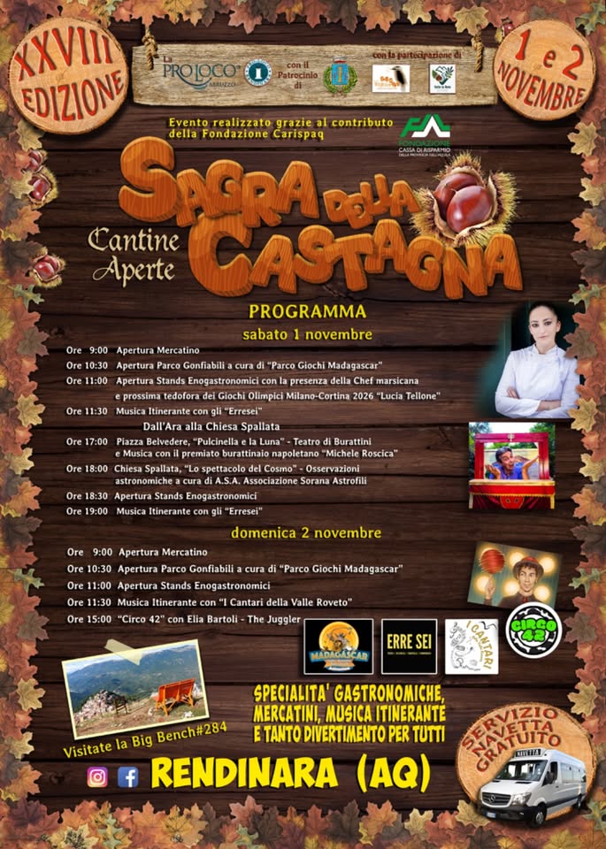 🌰✨ SAGRA DELLA CASTAGNA 2025 ✨🌰 Potrebbe essere un'immagine raffigurante 2 persone e testo