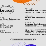 SAGRA DI SAN MICHELE • LEVADA DI PEDEROBBA Potrebbe essere un disegno raffigurante il seguente testo "Comitato Festeggiamenti የ Levada VEN 26.09 Kommedia 2000 dalle 21:00 GOODFELLAS ANDREA CECK VEN 19.09 Summer Never Ends dalle 21:00 GOODFELLAS STENOTEK SAB SAB27.09 27.09 Back To 80s/90s dalle 21:00 LIMA DJ SAB SAB20.09 20.09 Mojito Party dalle 21:00 UMBERTO RAVAZZOLO DOM 28. 09 28.09 Domenica Bestiale dalle 20:00 FABIO GERBINO OPENING ACT GOODFELLAS DOM DOM21.09 Domenica Italiana dalle 20:00 EDO B LUN 29.09 -CLOSING PARTY Effetto San Michele dalle 20:00 GOODFELLAS EDO LIMA DJ UMBERTO RAVAZZOLO DABIGHOPE Piazza San Michele, 31040 Levada (TV)"