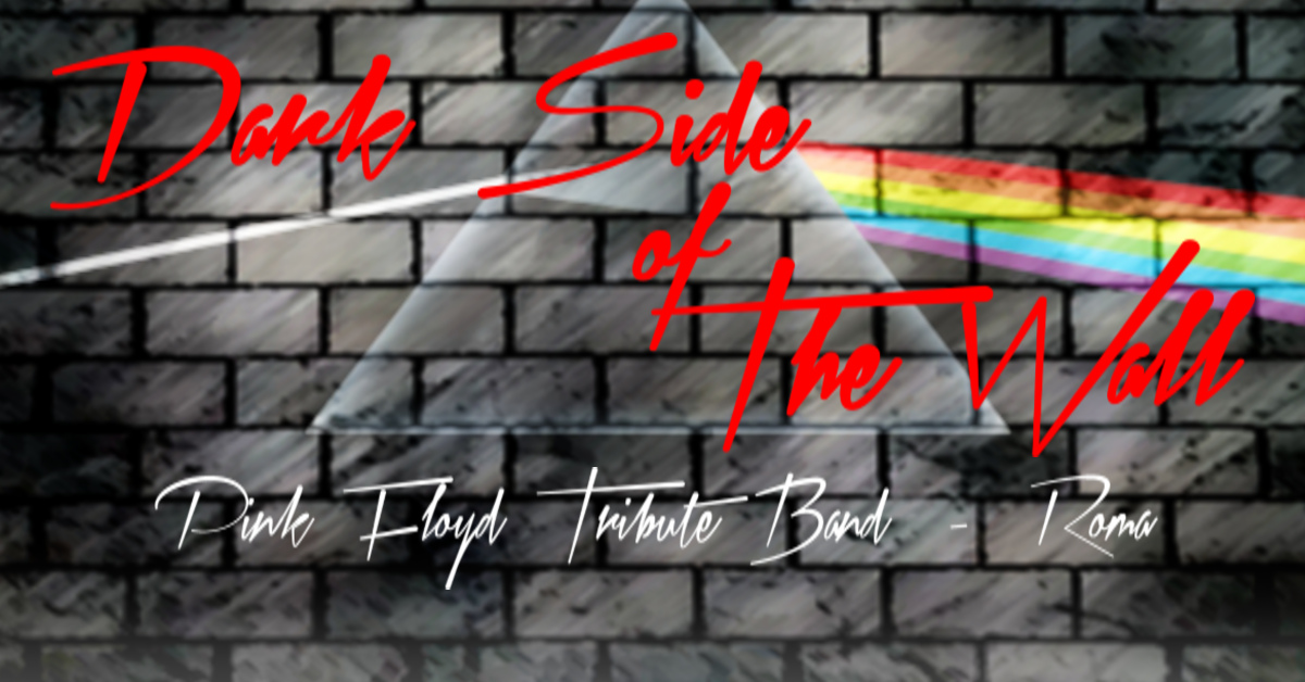 Potrebbe essere un contenuto grafico raffigurante il seguente testo "Dorl Side of thn the upu Pink Floyh tritute Bard BardRo Roma"