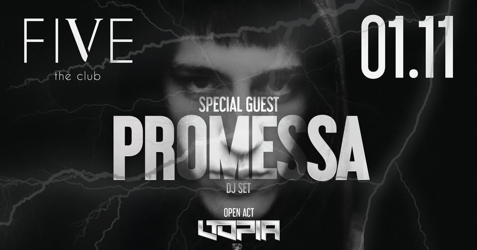 Evento Utopia La Studentesca Special Guest Promessa – Sabato 01 Novembre 25 – FIVE Udine Locandina Utopia La Studentesca Special Guest Promessa – Sabato 01 Novembre 25 – FIVE Udine - sabato 1 novembre ore 22:00 - 04:00