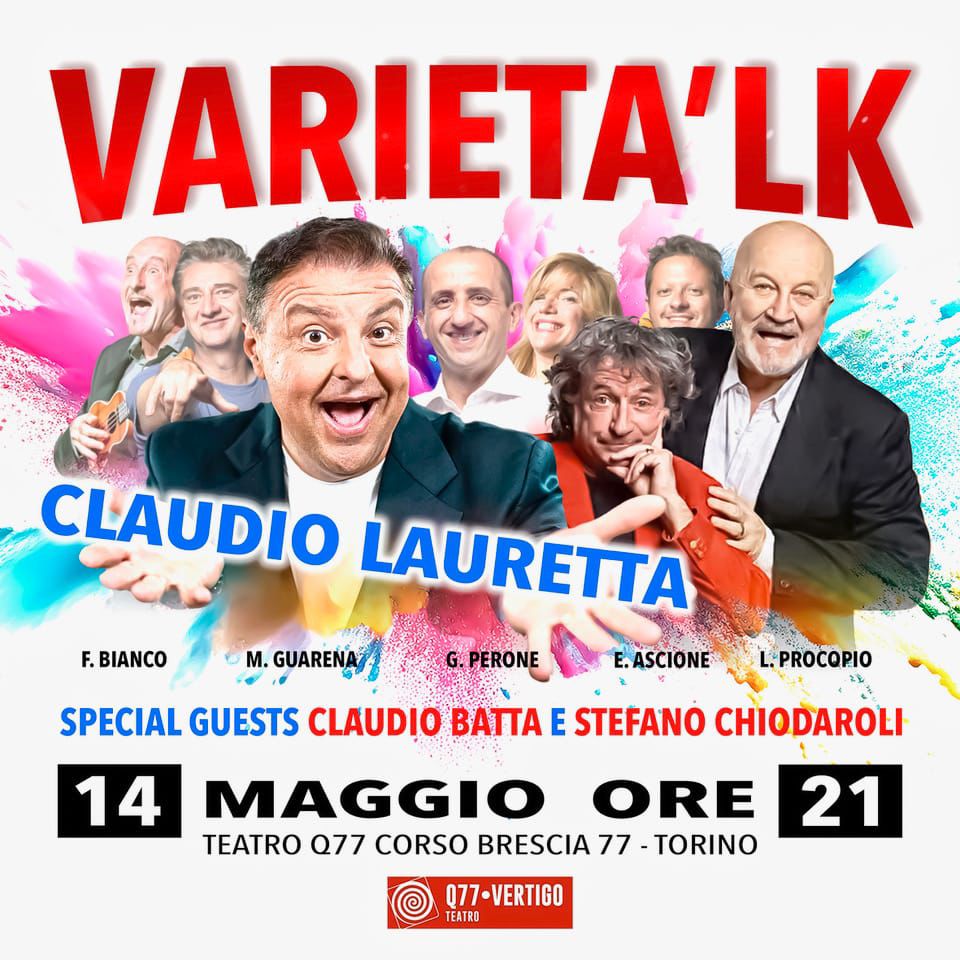 VARIETA’LK Potrebbe essere un'immagine raffigurante 1 persona e il seguente testo "Teatro Q77 07 VertigoLive VAR VARIFTA IFTA'LK QUINTA STAGIONE DA VENERDI 3 2025"