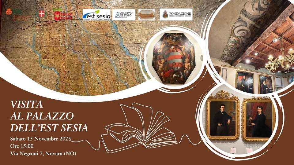 Visita al Palazzo dell’Est Sesia Potrebbe essere un'immagine raffigurante mappa e testo