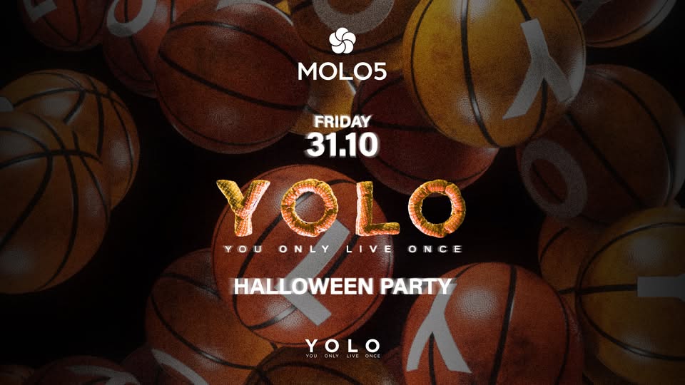 YOLO – HALLOWEEN PARTY @MOLO5 Potrebbe essere un'immagine raffigurante testo