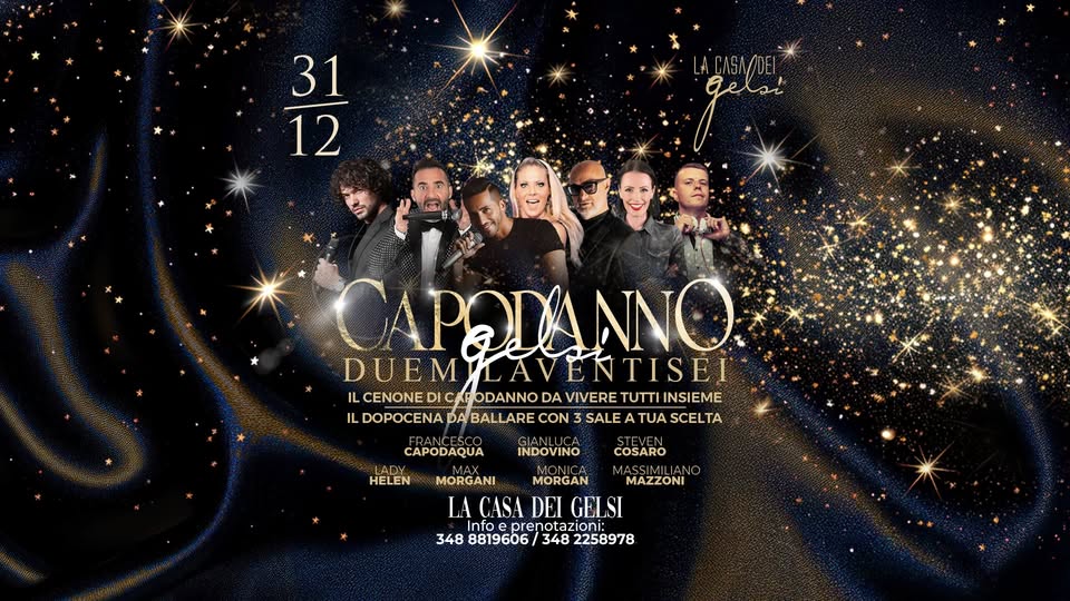 Evento 31.12 Capodanno 2026 Alla Casa Dei Gelsi Locandina 31.12 Capodanno 2026 Alla Casa Dei Gelsi - mercoledì 31 dicembre ore 20:00 - 22:00