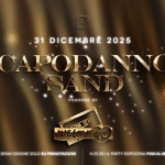 31.12.25 | New year’s eve at Sand Beach Club Potrebbe essere un contenuto grafico raffigurante tromba e testo