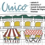 ➡️ 6. 7. 8. Dicembre XMAS EDITION | UNICO IL MERCATO DEL FATTO A MANO | Piazza dei Signori (VICENZA) Potrebbe essere un'immagine raffigurante il seguente testo "rddda 明日 Unico il mercato del fatto a mano -sabato 6 domenica 7 -lunedì 8 dicembre Piazza dei Signori Vicenza EEDI- t 日"