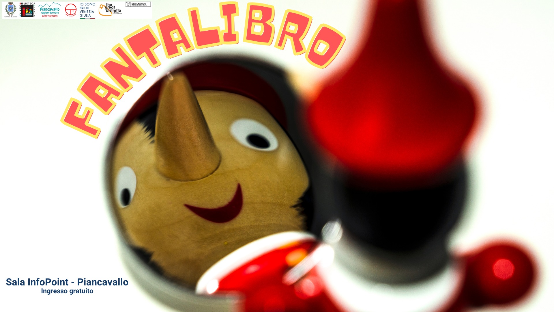 A Piancavallo FantaLibro Speciale PINOCCHIO Potrebbe essere un'immagine raffigurante rinoceronte, giocattolo e testo