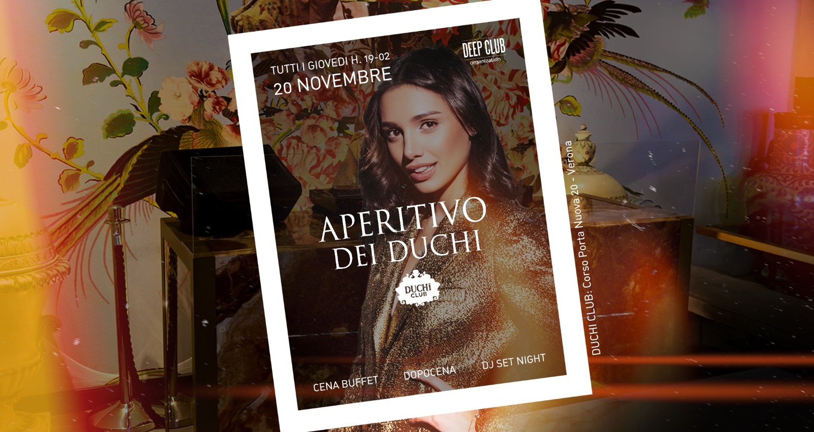 APERITIVO DEI DUCHI ♚ V̷E̷R̷O̷N̷A̷ C/o DUCHI CAFFE’ Potrebbe essere un'immagine raffigurante bevanda e testo