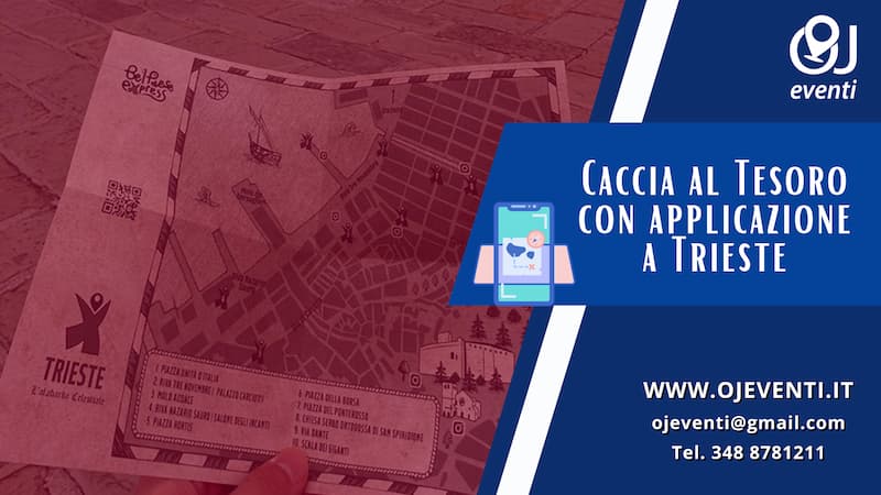 Caccia al Tesoro con applicazione a Trieste – Oj Eventi Potrebbe essere un'immagine raffigurante mappa e testo