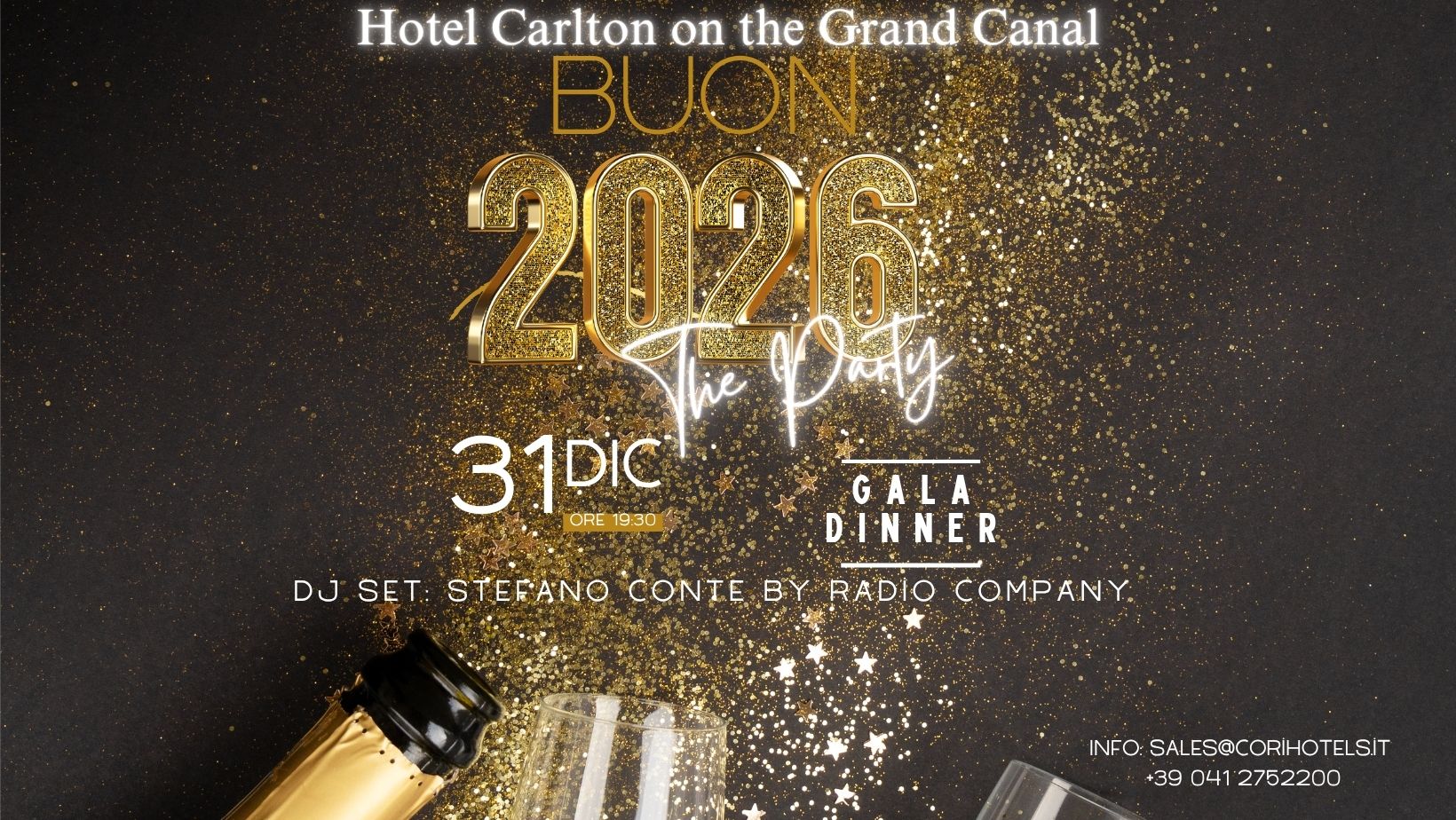 Evento Capodanno 2025/2026 Locandina Capodanno 2025/2026 - mercoledì 31 dicembre 2025 ore 19:30 - 03:00