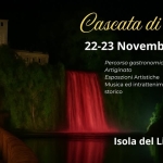 Cascata di Vino. Isola del Liri (FR) Potrebbe essere un'immagine raffigurante il Tevere, Piazza di Spagna e il seguente testo "nnn Cascata di Vino 22-23 Novembre 2025 Percorso gastronomico Artiginato Esposzioni Artistiche Musica ea intrattenimento nel centro storico ICO stor Isola del IsoladeLiri(FR) Liri (FR)"