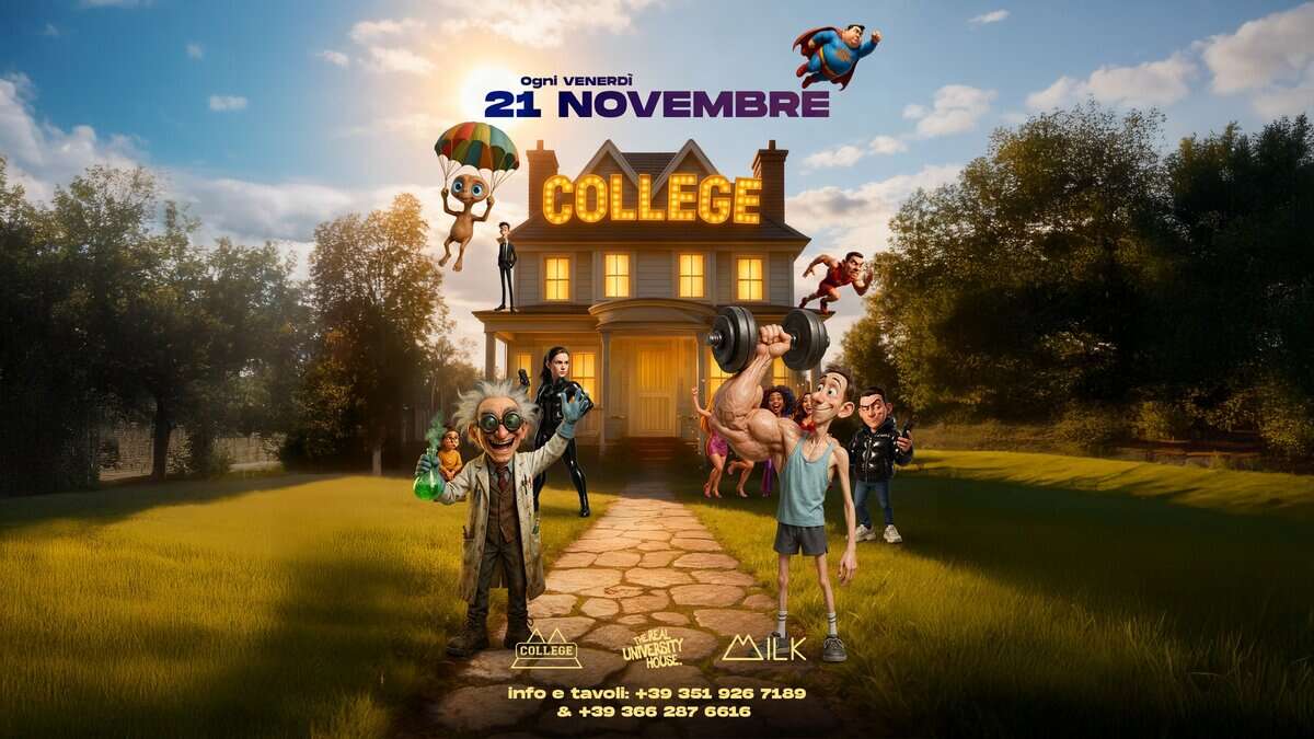 COLLEGE PARTY TORINO @MILK! Il Venerdì Universitario! 21/11! Reggaeton & Commercial! Potrebbe essere un'immagine raffigurante il seguente testo "ogni VENERDI 21 NOVEMBRE COLLEGE [COLLEGE) UNIVEISE IVERSITY TETEALY MILK info infoetavol:+393519267189 B tavoli: +39 351 926 7189 &+393662876616 & +39 366 287 6616"