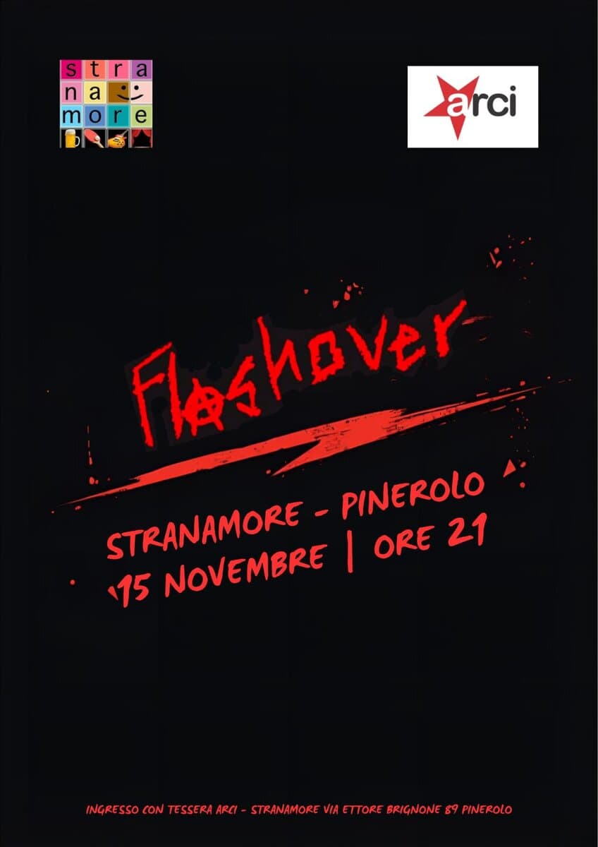 Concerto Potrebbe essere un'immagine raffigurante il seguente testo "Str a a more r e arci Flashaver ORE PINEROLO 21 15 NOVEMBRE STRANAMORE- I INGRESSO TON TESSERA ARCI STRANAMORE VIA ETTORE BRIGNONE NESASMAM.WW.E..E 89 PINEROLO"