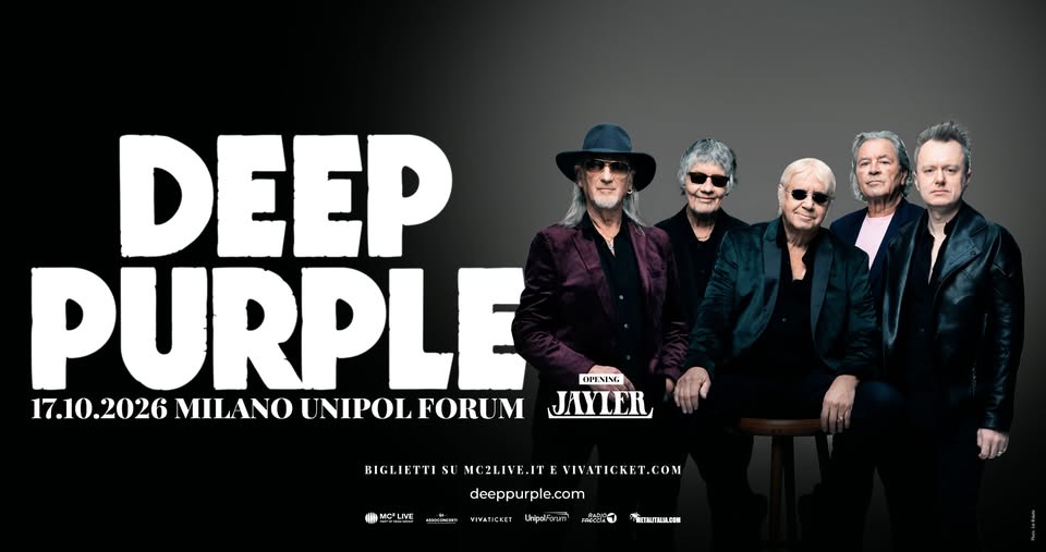 Evento Deep Purple Milano, Unipol Forum Locandina Deep Purple Milano, Unipol Forum - sabato 17 ottobre ore 19:30 - 21:30