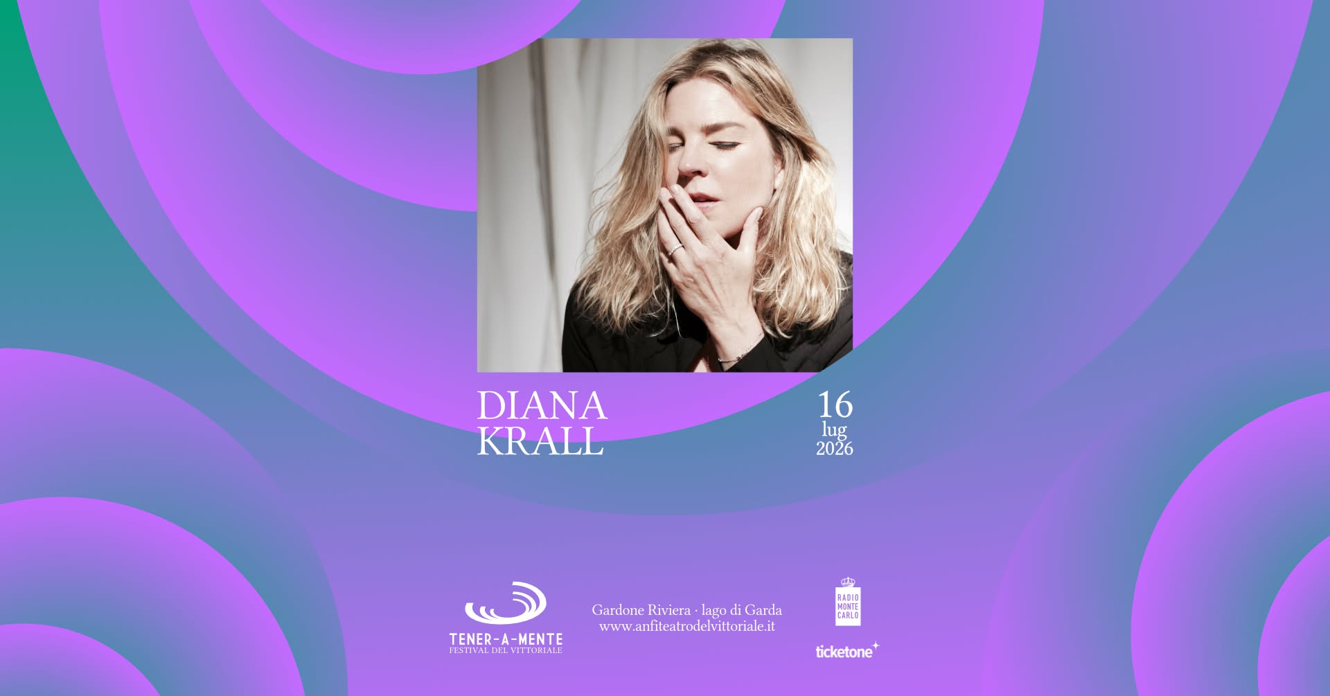 Evento DIANA KRALL at Anfiteatro del Vittoriale Locandina DIANA KRALL at Anfiteatro del Vittoriale - giovedì 16 luglio ore 21:15 - 23:30