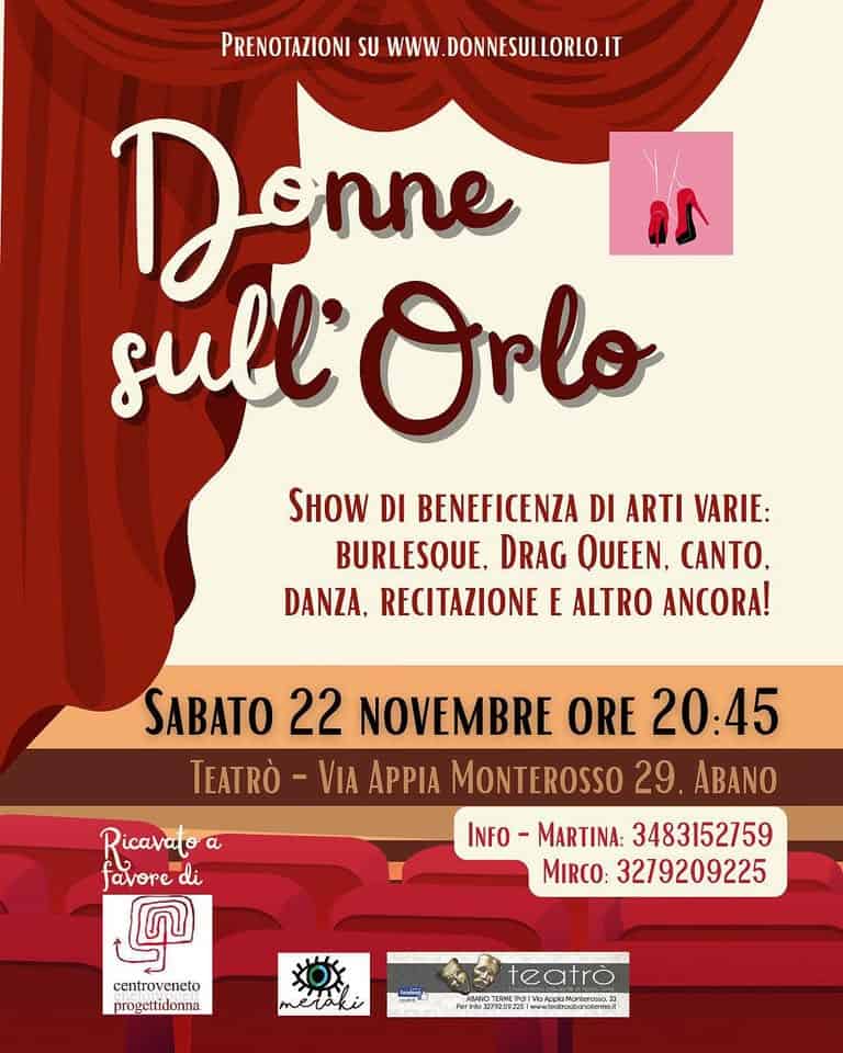 Evento Donne Sull’orlo Locandina Donne Sull’orlo - sabato 22 novembre ore 20:45 - 22:45