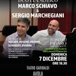 Duo Pianistico – Marco Schiavo e Sergio Marchegiani. In apertura del concerto il pianista Paolo Oddo Duo Pianistico – Marco Schiavo e Sergio Marchegiani. In apertura del concerto il pianista Paolo Oddo a Avola (SR) il 7 dicembre 2025