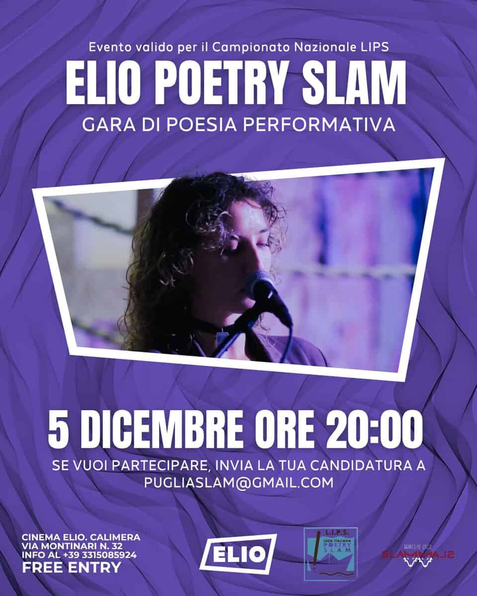 Evento Elio Poetry Slam Locandina Elio Poetry Slam - venerdì 5 dicembre ore 20:00 - 22:00