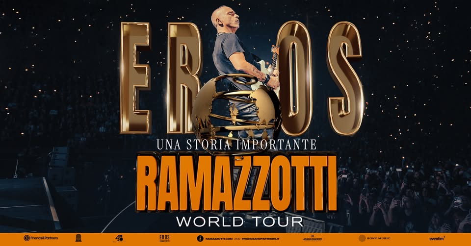 EROS RAMAZZOTTI – UNA STORIA IMPORTANTE WORLD TOUR | TORINO, Allianz Stadium Potrebbe essere un'immagine raffigurante testo