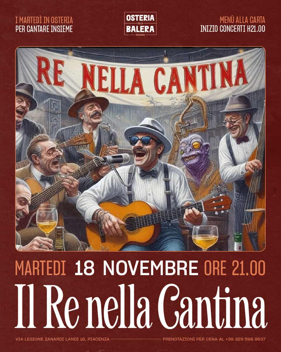 I Re nella Cantina in Balera | Cantautorato Italiano a 360° Potrebbe essere un'immagine raffigurante testo