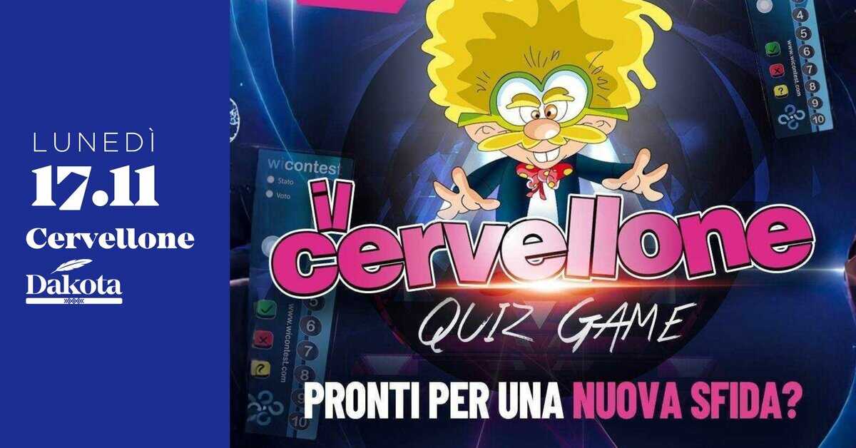 🎉 IL CERVELLONE al Dakota Pub! 🧠🍻 Potrebbe essere un'immagine raffigurante il seguente testo "LUNEDÌ 17.11 Cervellone Dakota 水愛爱然 wicontest cervellone Υ QUIZ GAME PRONTI PER UNA NUOVA SFIDA?"