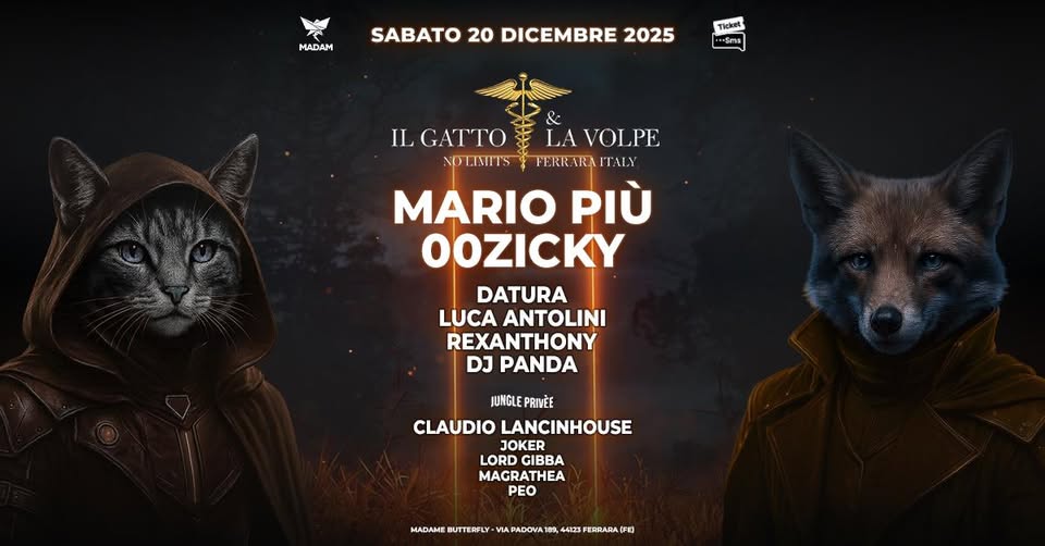 Evento Il Gatto & La Volpe W – Jimmy The Sound Locandina Il Gatto & La Volpe W – Jimmy The Sound - sabato 20 dicembre ore 23:00 - 05:00