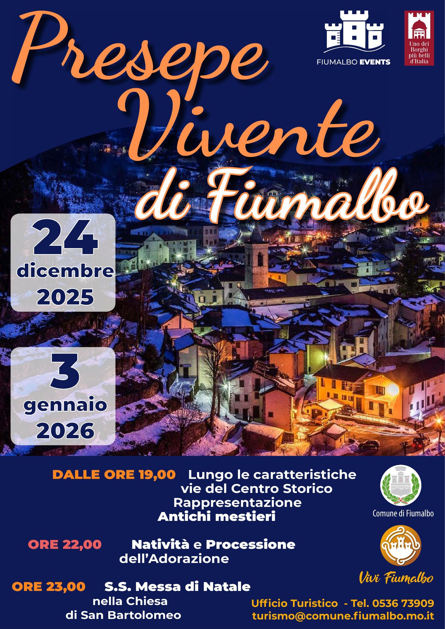 Evento Il Presepe Vivente di Fiumalbo Locandina Il Presepe Vivente di Fiumalbo - da mercoledì 24 dicembre 2025 ore 16:00 a sabato 3 gennaio 2026 ore 22:59