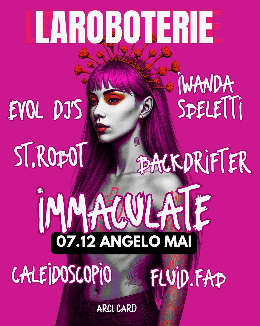 LaRoboterie Immaculate Party @ ANGELO MAI Potrebbe essere un disegno raffigurante testo
