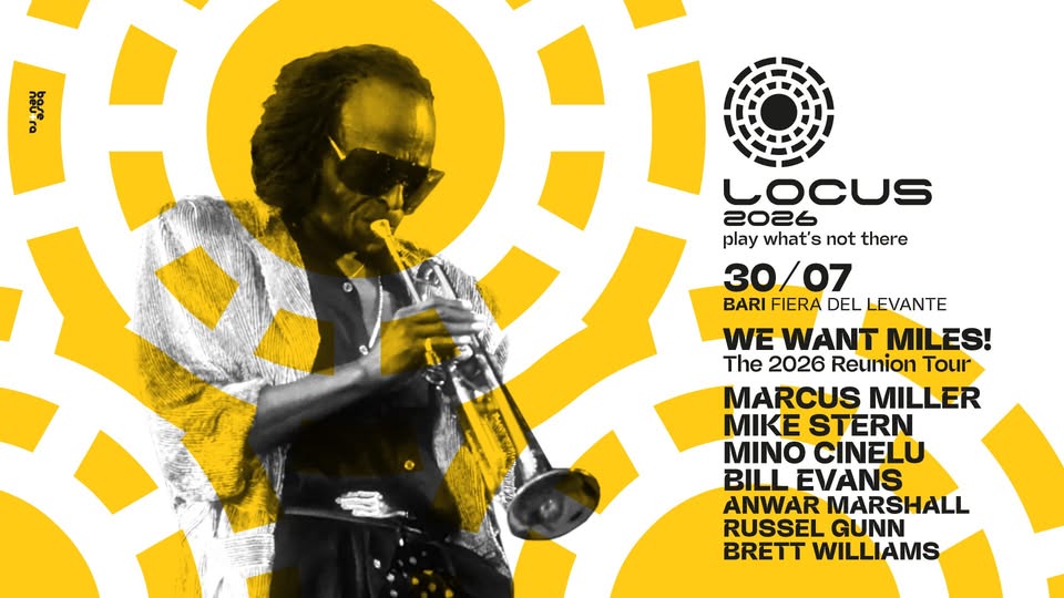 Evento Marcus Miller presents “We Want Miles” – Locus 2026 Locandina Marcus Miller presents “We Want Miles” – Locus 2026 - giovedì 30 luglio ore 21:00 - 23:00