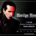 MARILYN MANSON | IT – Ferrara Potrebbe essere un'immagine raffigurante il seguente testo "# M 10 牛 1 N " sU M W W M W M"