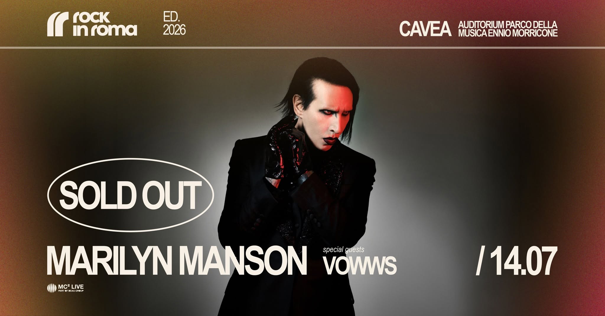 Evento Marilyn Manson – Rock in Roma – Auditorium PdM (Cavea) Locandina Marilyn Manson – Rock in Roma – Auditorium PdM (Cavea) - martedì 14 luglio ore 20:00 - 23:00