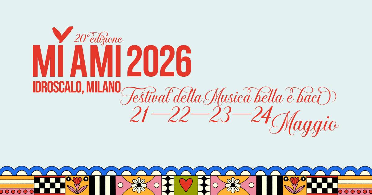 MI AMI 2026 | 21.22.23 Maggio | La Ventesima Edizione Potrebbe essere un'immagine raffigurante monumento e il seguente testo "MÌ 20°edizione 20° AMI 2026 IDROSCALO, MILANO Testival della Musica c Baco 21-22-23 Maggio 2026)"