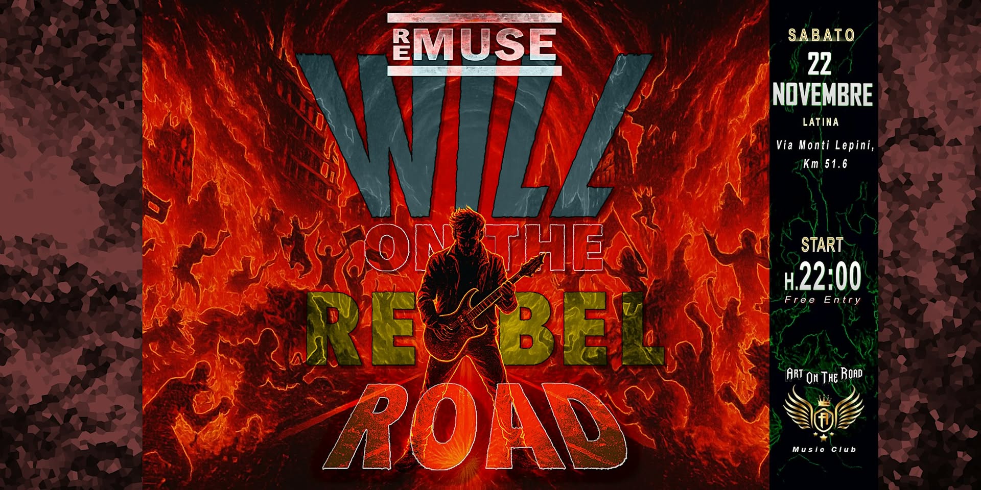 Evento MUSE Tribute Show – La Tribute Band n°1 in Italia – LIVE A LATINA – 22/11 Locandina MUSE Tribute Show – La Tribute Band n°1 in Italia – LIVE A LATINA – 22/11 - sabato 22 novembre ore 22:00 - 23:30