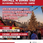 NATALE A CIAMPINO – 7 e 8 Dicembre Potrebbe essere un'immagine raffigurante il seguente testo "NATALE A CIAMPINO VIA IV NOVEMBRE/ PIAZZA DELLA PACE CIAMPINO VIENI A INCONTRARE BABBO NATALE PASSEGGIA TRAI I MERCATINI DI NATALE E GODITI CONCERTI, STREET FOOD E EARTISTI DI STRADA 7 DICEMBRE DALLE 16:00 ALLE 23:00 8 DICEMBRE ACCENSIONE DELL'ALBERO DALLE 10:00 ALLE 21:00 INGRESSO GRATUITO L'ABRUZZO CITTÀ DI CIAMPINO CnTA ΙΜΣΕ:PΝИΑΝ AME תשועררהחה מהמרוממחרי ROMA VIVINSIEME -CIAMPINO-"