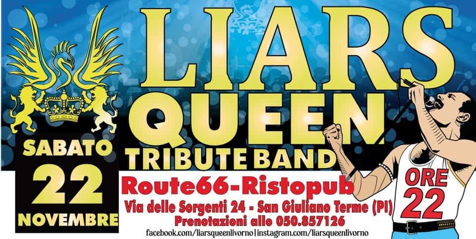 Evento Queen Tribute @Route66 – Ristopub Locandina Queen Tribute @Route66 – Ristopub - sabato 22 novembre ore 19:30 - 21:30
