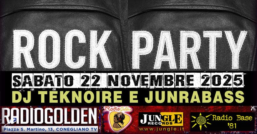 Evento Rock Party DJ Teknoire e Junrabass Locandina Rock Party DJ Teknoire e Junrabass - sabato 22 novembre ore 21:00 - 01:00