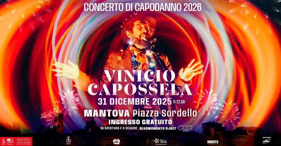 Evento Vinicio Capossela – Concerto di Capodanno a Mantova Locandina Vinicio Capossela – Concerto di Capodanno a Mantova - mercoledì 31 dicembre ore 22:00 - 01:00