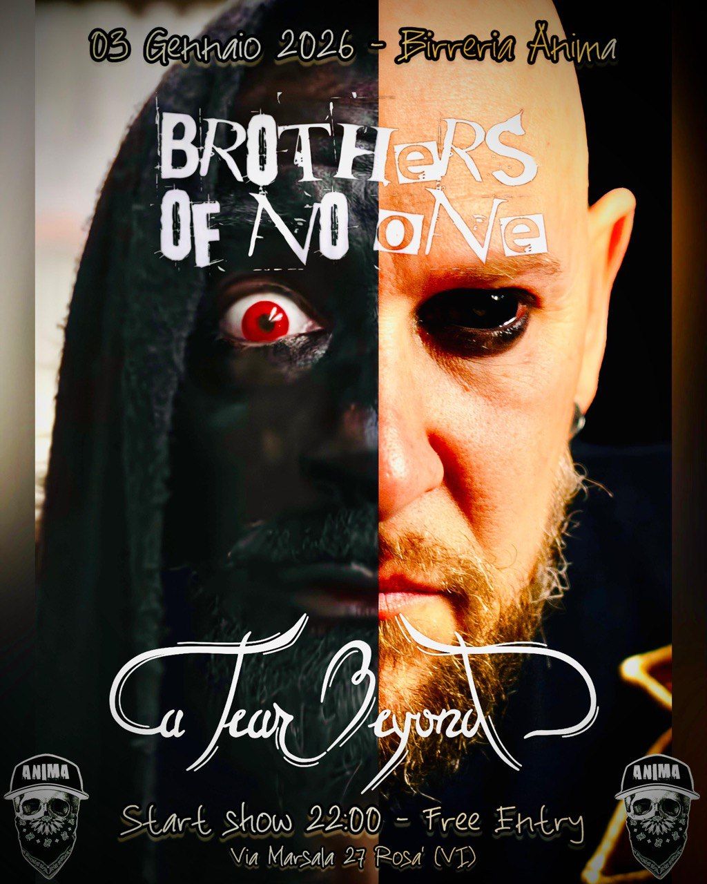 Evento A Tear Beyond & Brothers of No One – Birreria Anima Locandina A Tear Beyond & Brothers of No One – Birreria Anima - sabato 3 gennaio ore 22:00 - 00:00
