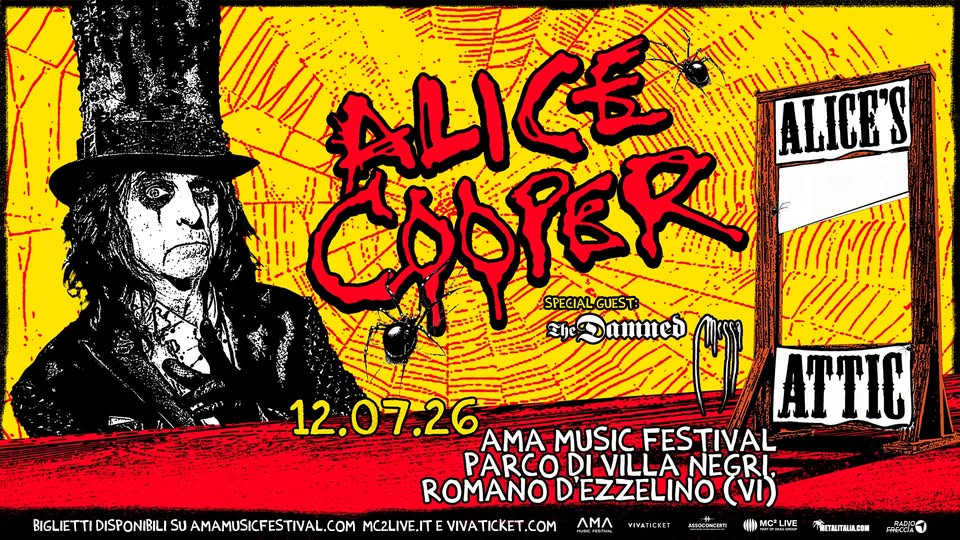 Evento Alice Cooper – Alice’s Attic AMA Music Festival Locandina Alice Cooper – Alice’s Attic AMA Music Festival - domenica 12 luglio ore 19:00 - 21:00