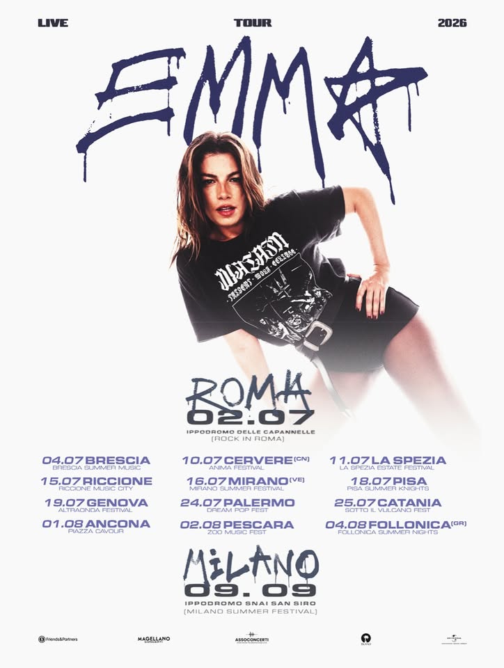 Evento Ancona – Emma Live 2026 Locandina Ancona – Emma Live 2026 - sabato 1 agosto ore 21:00 - 23:00